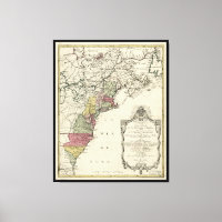 Carte de l'Amérique coloniale par Matthaus Lotter