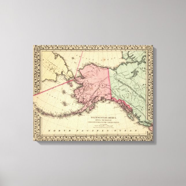 Toile Carte de l'Amérique du Nord par Mitchell (Recto)