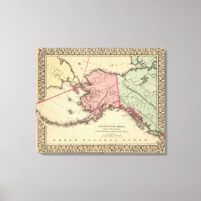 Toile Carte de l'Amérique du Nord par Mitchell (Recto)