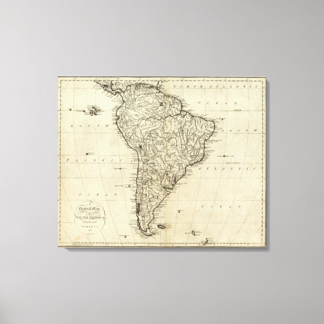 Toile Carte de l'Amérique du Sud (Recto)