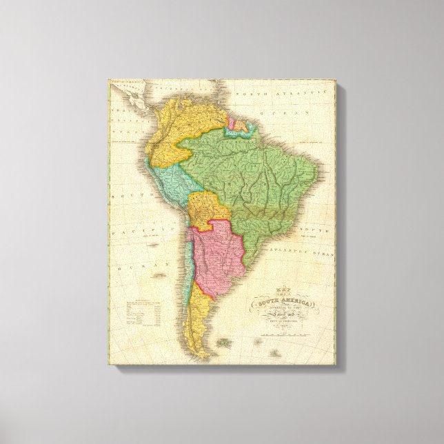 Toile Carte de l'Amérique du Sud 3 (Recto)