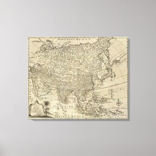 Toile Carte de l'Asie (Recto)