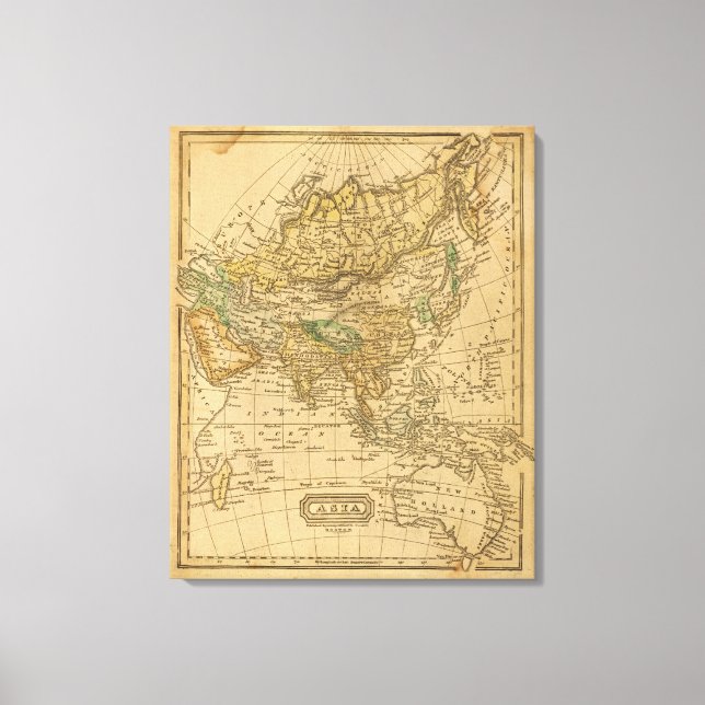 Toile Carte de l'Asie par Worcester (Recto)