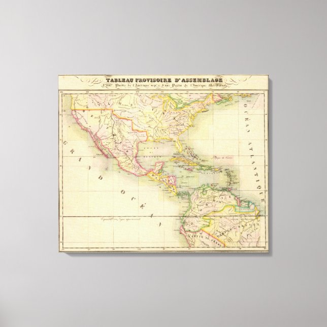 Toile Carte de l'Assemblée américaine (Recto)
