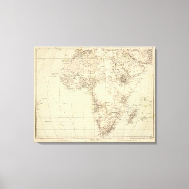 Toile Carte de l'Atlas africain montrant les colonies (Recto)