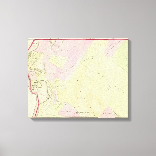 Toile Carte de l'Atlas de Merino Pond et Manton Pond (Recto)