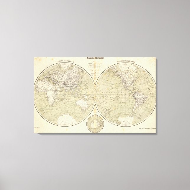 Toile Carte de l'Atlas hémisphérique (Recto)