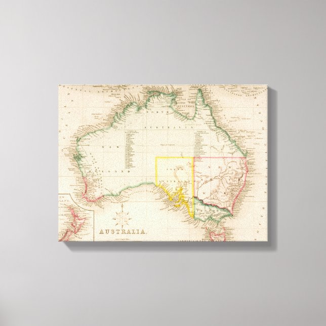 Toile Carte de l'Australie et de la Nouvelle-Zélande (Recto)
