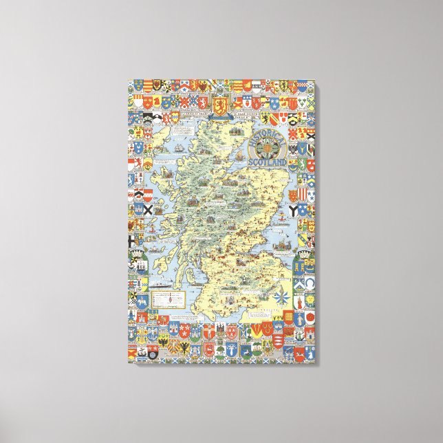 Toile Carte de l'Ecosse historique (Recto)