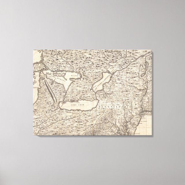 Toile Carte de l'Empire britannique en Amérique Feuille  (Recto)