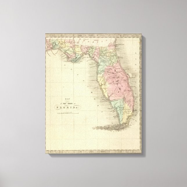 Toile Carte de l'État de Floride (Recto)
