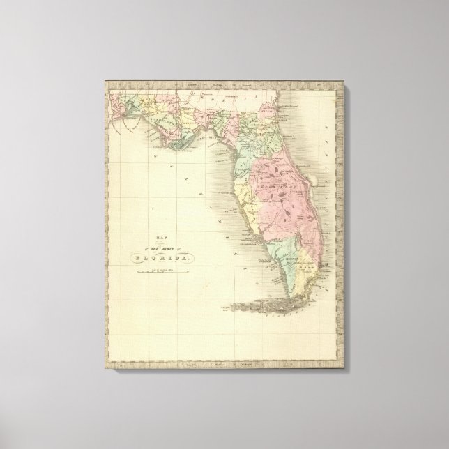 Toile Carte de l'État de Floride (Recto)