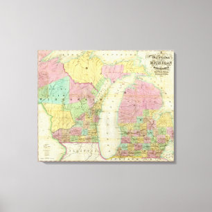 Toile Carte de l'état du Michigan