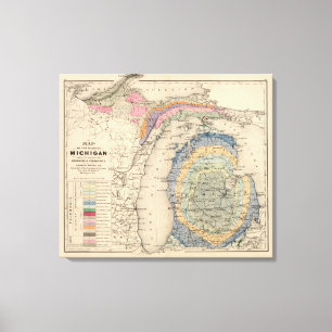 Toile Carte de l'état du Michigan
