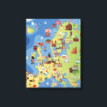 Toile Carte de l'Europe<br><div class="desc">Ce dessin présente une carte de dessin animé de l'Europe.</div>