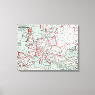 Toile CARTE DE L'EUROPE, 12ème SIÈCLE