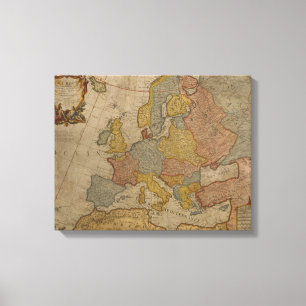 Toile Carte de l'Europe   1700