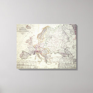 Toile Carte de l'Europe, 1841