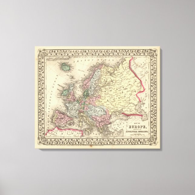 Toile Carte de l'Europe par Mitchell (Recto)