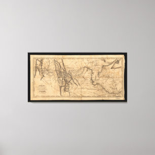 Toile Carte de Lewis & Clark's à travers l'Amérique de l