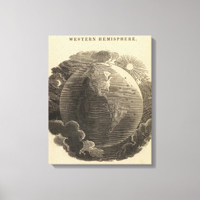 Toile Carte de l'hémisphère occidental par Goodrich (Recto)