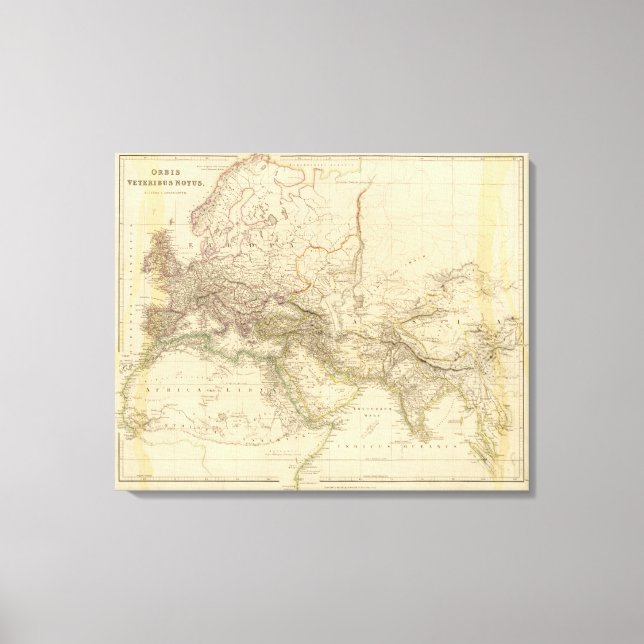 Toile Carte de l'hémisphère oriental mondial (Recto)