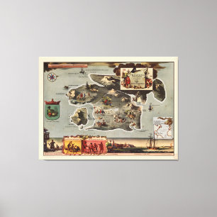 Toile Carte de l'île au trésor par Robert Louis Steven