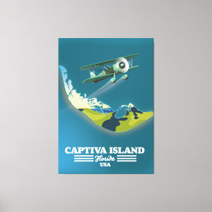 Toile Carte de l'île Captiva Floride États-Unis