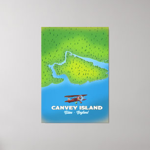 Toile Carte de l'île de Canvey, Essex Angleterre