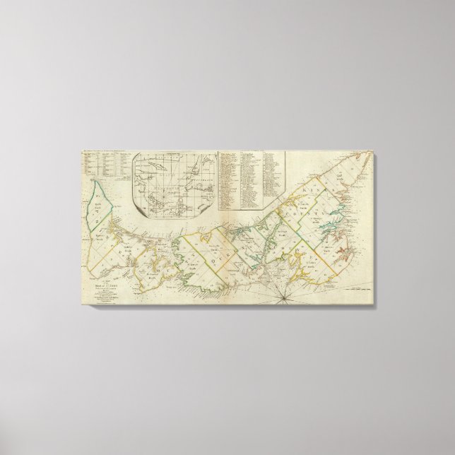 Toile Carte de l'île de Saint-Jean (Recto)