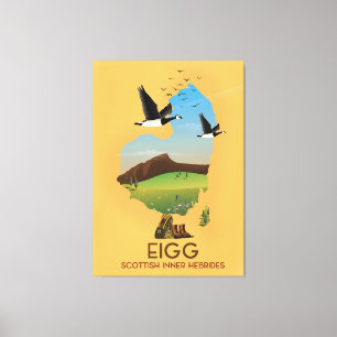 Toile Carte de l'île d'Eigg dans les Hébrides intérieure