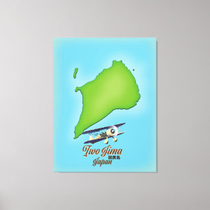 Toile Carte de l'île Iwo Jima Japon