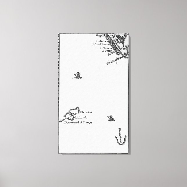 Toile Carte de Lilliput et Blefuscu (Recto)