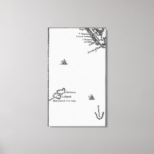 Toile Carte de Lilliput et de Blefuscu