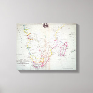 Toile Carte de l'illustration de l'Afrique du Sud