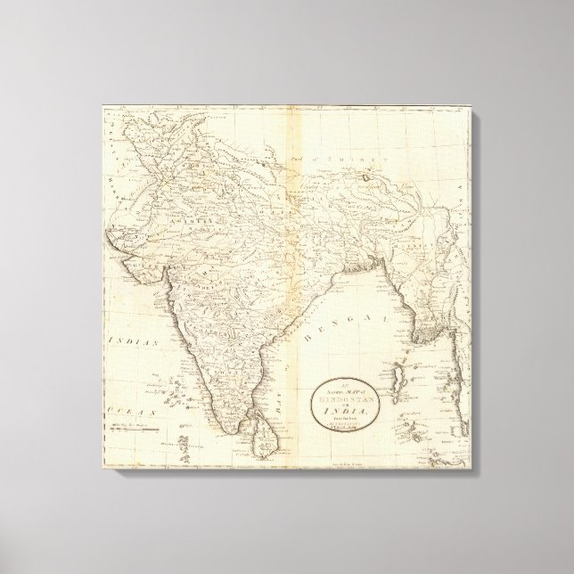 Toile Carte de l'Inde (Recto)