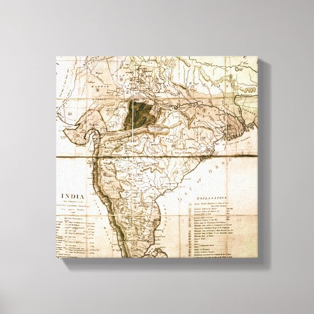 Toile Carte de l'Inde, 1803 (Recto)