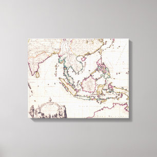 Toile Carte de l'Inde et des Indes est