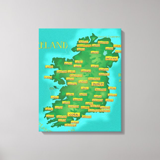 Toile Carte de l'Irlande (Recto)