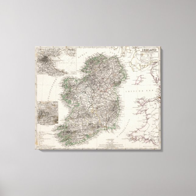 Toile Carte de l'Irlande par Stieler (Recto)