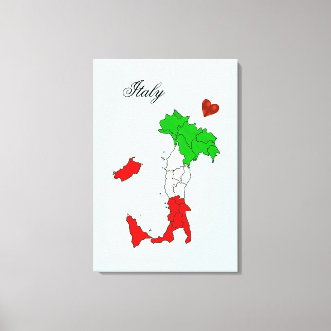 Toile Carte de l'Italie (Recto)