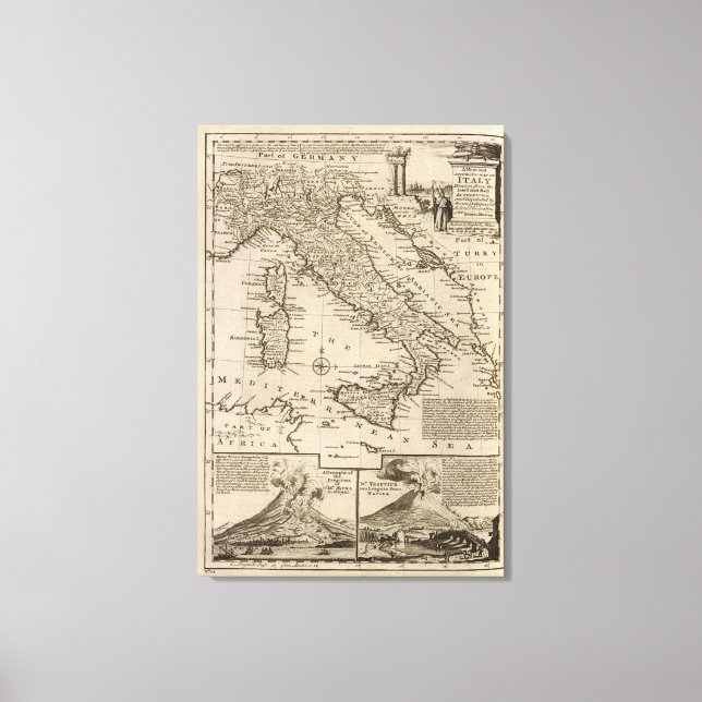 Toile Carte de l'Italie (Recto)
