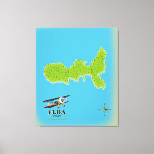 Toile Carte de l'Italie Elba poster voyage