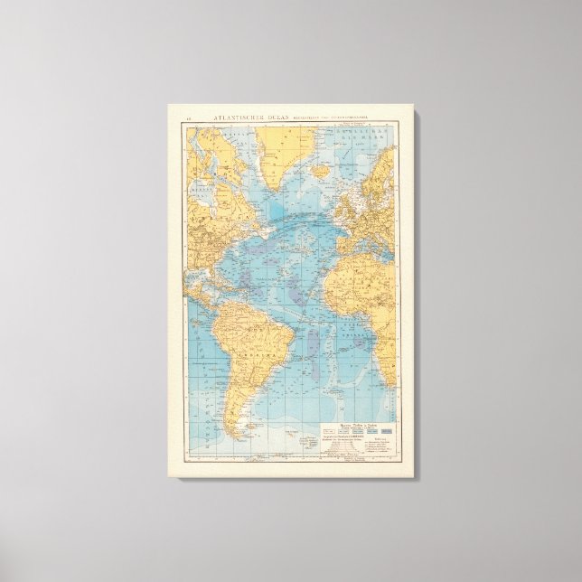 Toile Carte de l'océan Atlantique (Recto)