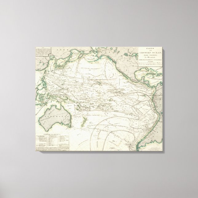 Toile Carte de l'océan Pacifique (Recto)