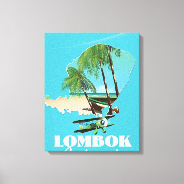 Toile carte de Lombok Indonésie (Recto)