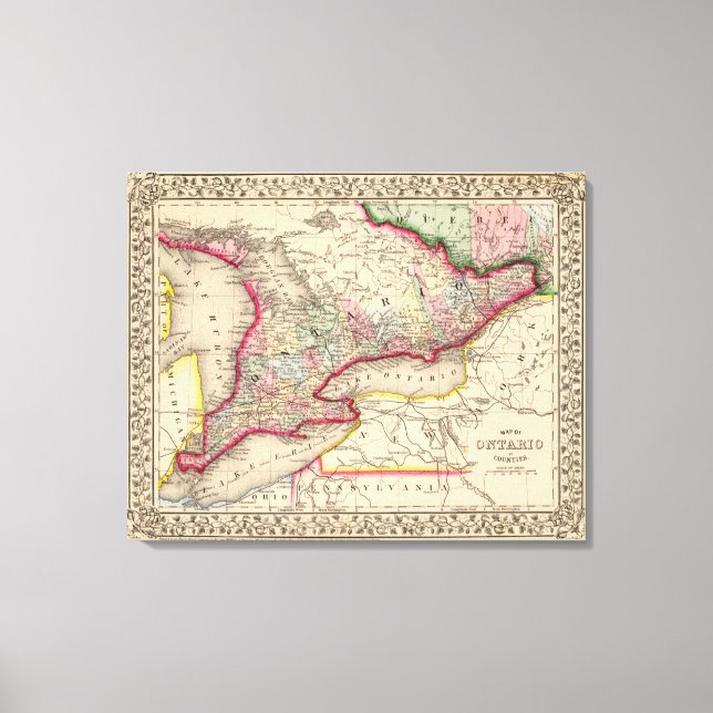 Toile Carte de l'Ontario par Mitchell (Recto)