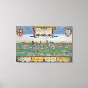 Toile Carte de Lublin, de "Civitates Orbis Terrarum" par