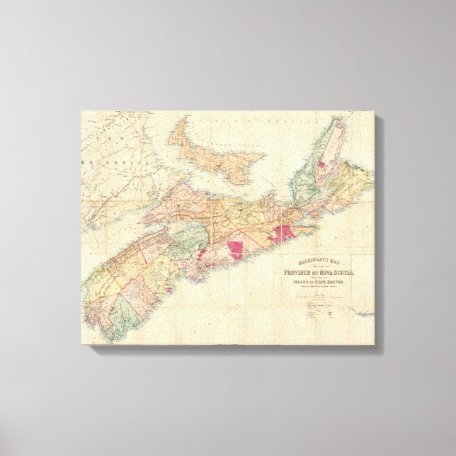 Toile Carte de Mackinlay de la province de la Nouvelle-É (Recto)