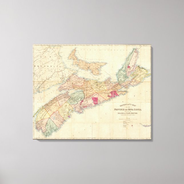 Toile Carte de Mackinlay de la province de la Nouvelle-É (Recto)